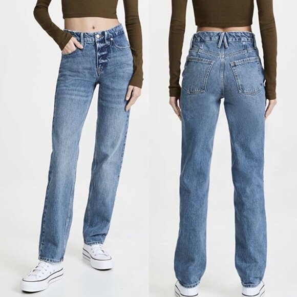 Good American Denim - Good American Womens Good 90s Icon Jeans Straight Blue952 | Size 8/29
